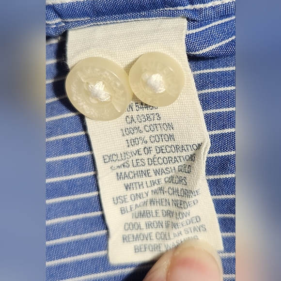 Mens American Eagle Vintage Fit Long Sleeve Striped Button Front Shirt Size XL - Picture 3 of 10